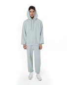 Erkek Oversize Fm Icon Nakişli Hoodie - Mavi