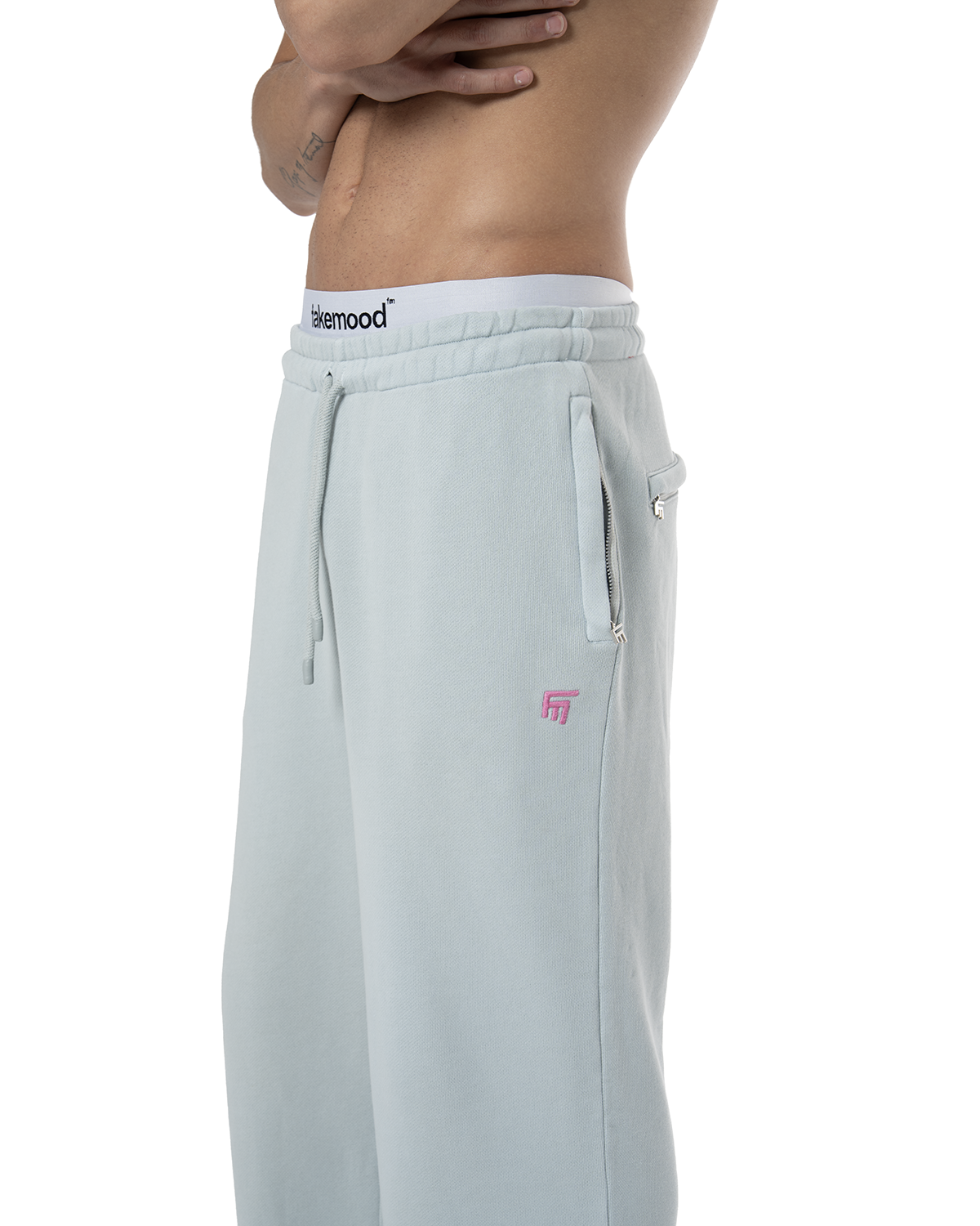 Erkek Relaxed Fit Fm Icon Nakişli Jogger - Mavi