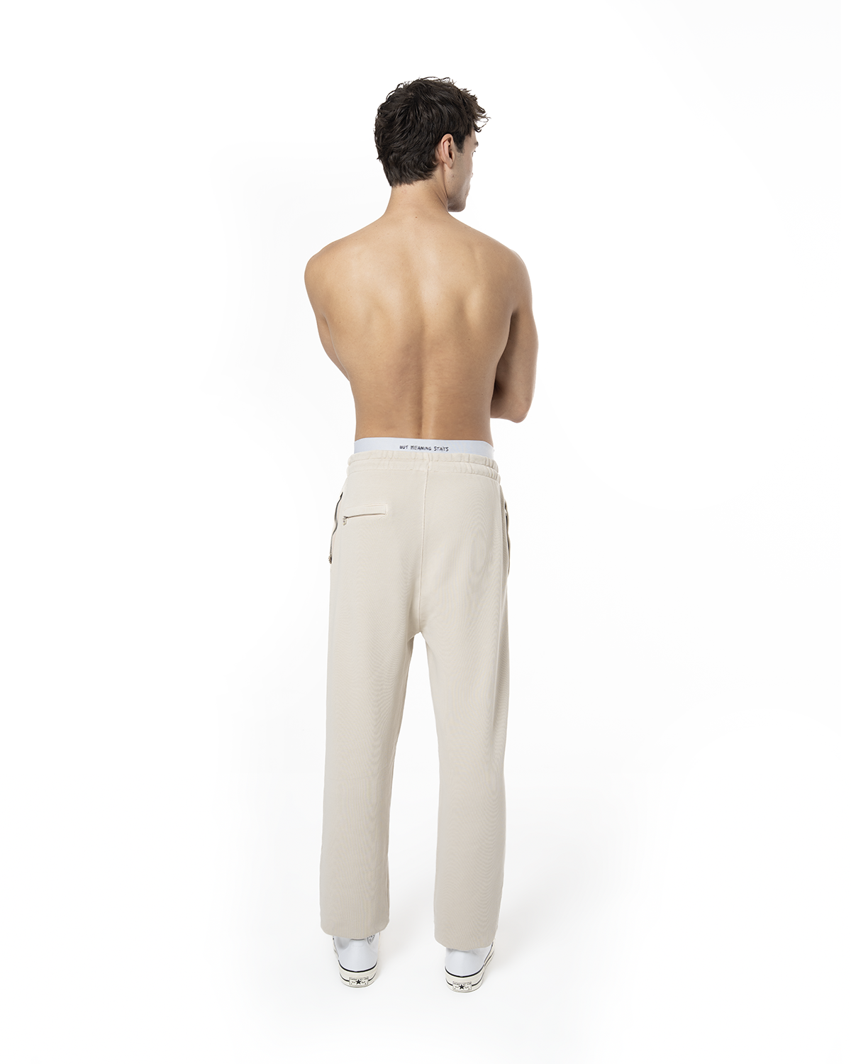 Erkek Relaxed Fit Fm Icon Nakişli Jogger - Bej