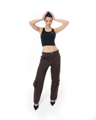 Kadin Fakemood Nakişli Crop Top - SiYah