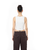 Kadin Fakemood Nakişli Crop Top - Beyaz