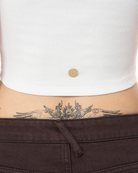 Kadin Fakemood Nakişli Crop Top - Beyaz