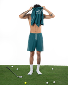 Erkek Oversize Fakemood Jersey Polo Yaka Golf Forma - YeşiL