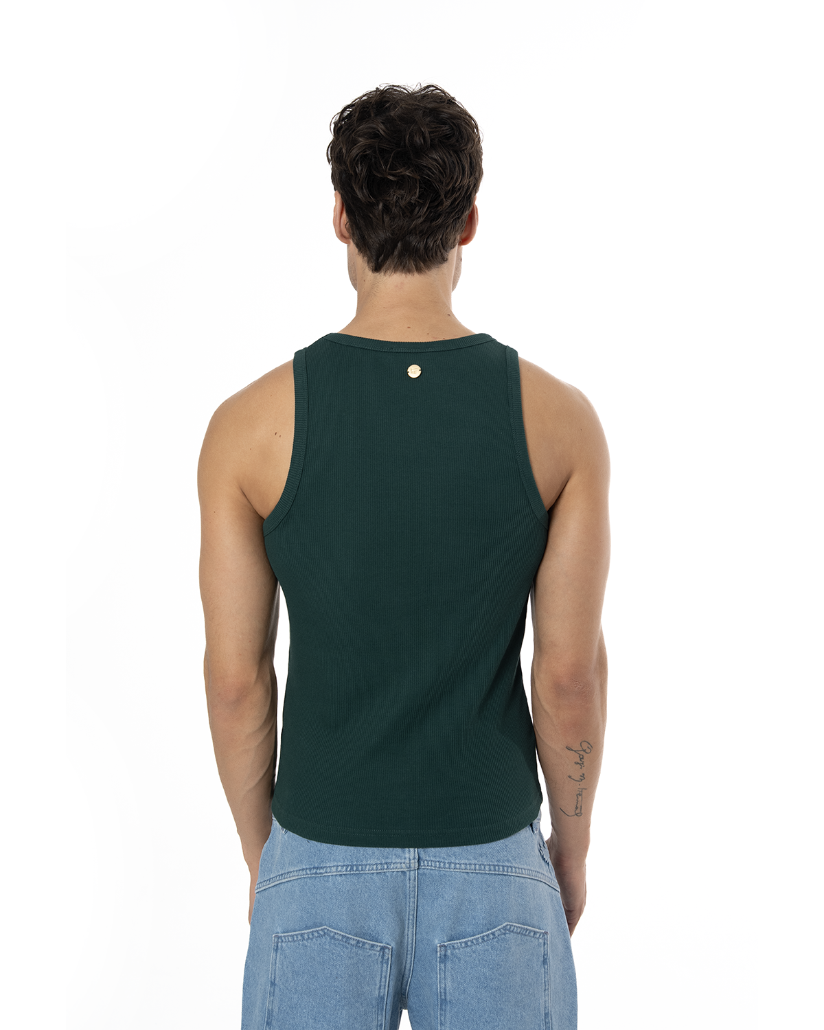 Erkek Fakemood Nakişli Top Tank - YeşiL
