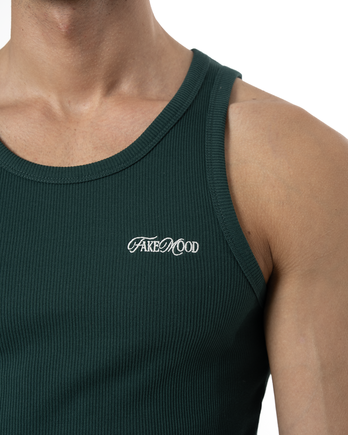 Erkek Fakemood Nakişli Top Tank - YeşiL