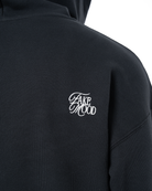 Erkek Oversize AsiMetriK KesiM Nakişli Zip Hoodie - SiYah