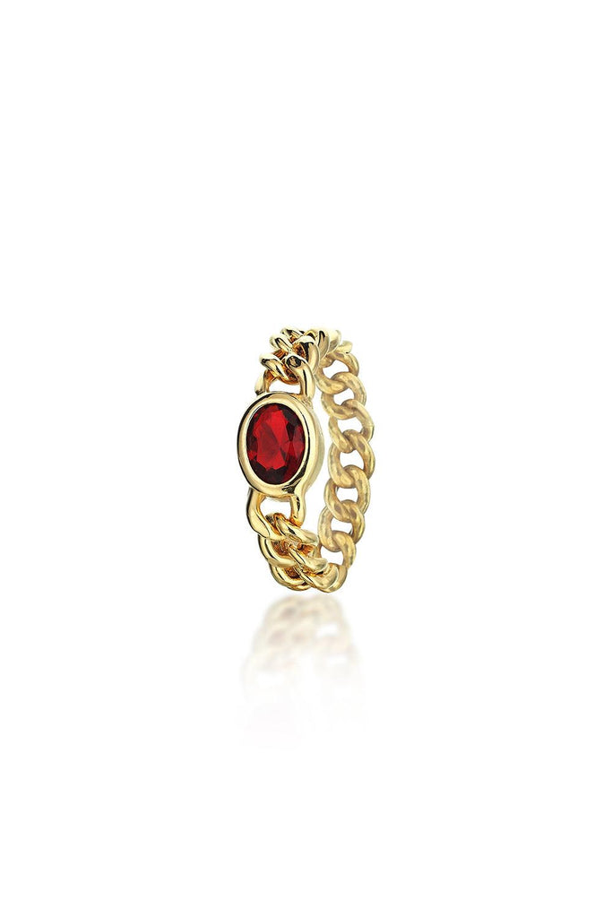 Jurome | Elips Red Chain Ring | Milagron