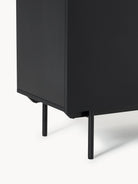 Elona Modern Minimalist Dresuar, Mat Siyah, 200 Cm
