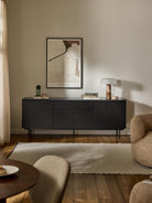 Elona Modern Minimalist Dresuar, Mat Siyah, 200 Cm