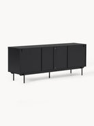 Elona Modern Minimalist Dresuar, Mat Siyah, 200 Cm