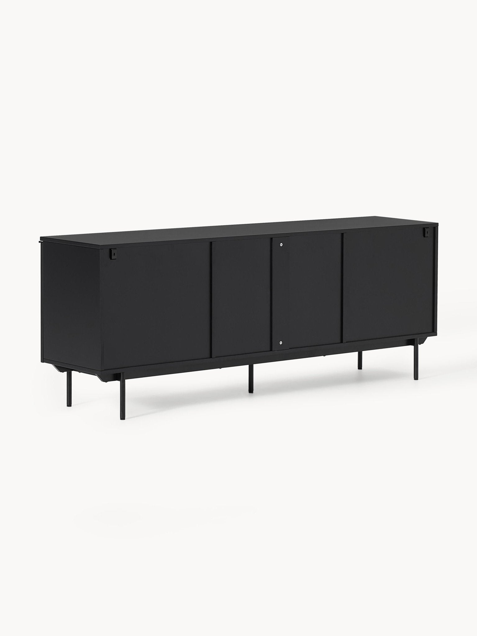 Elona Modern Minimalist Dresuar, Mat Siyah, 200 Cm