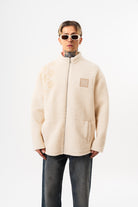 Erkek Abstd Zip Oversize Teddy Ceket Ekru
