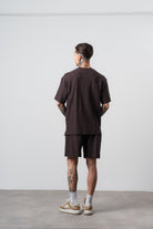 Erkek Countryman Nakışlı Regular Fit T-Shirt Şort Takım Kahve