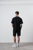 Erkek Countryman Nakışlı Regular Fit T-Shirt Şort Takım Siyah