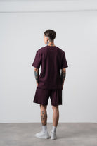 Erkek Countryman Nakışlı Regular Fit T-Shirt Şort Takım Bordo