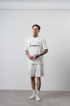 Erkek Countryman Nakışlı Regular Fit T-Shirt Şort Takım Ekru