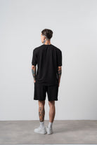 Erkek Far From Basic Baskılı Regular Fit T-Shirt Şort Takım Siyah