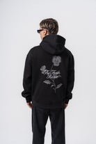 Erkek Far From Basic Nakışlı Kapüşonlu Oversize Hoodie Siyah