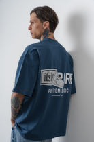 Erkek Respire X Itsbyzey Baskılı Oversize T-Shirt Lacivert