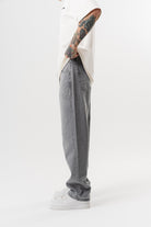 Erkek Washed Baggy Pantolon Açık Gri