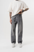 Erkek Washed Baggy Pantolon Koyu Gri