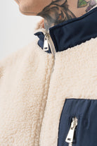 Erkek Zip Oversize Teddy Ceket Ekru