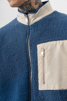Erkek Zip Oversize Teddy Ceket Lacivert
