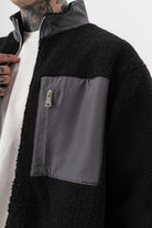Erkek Zip Oversize Teddy Ceket Siyah