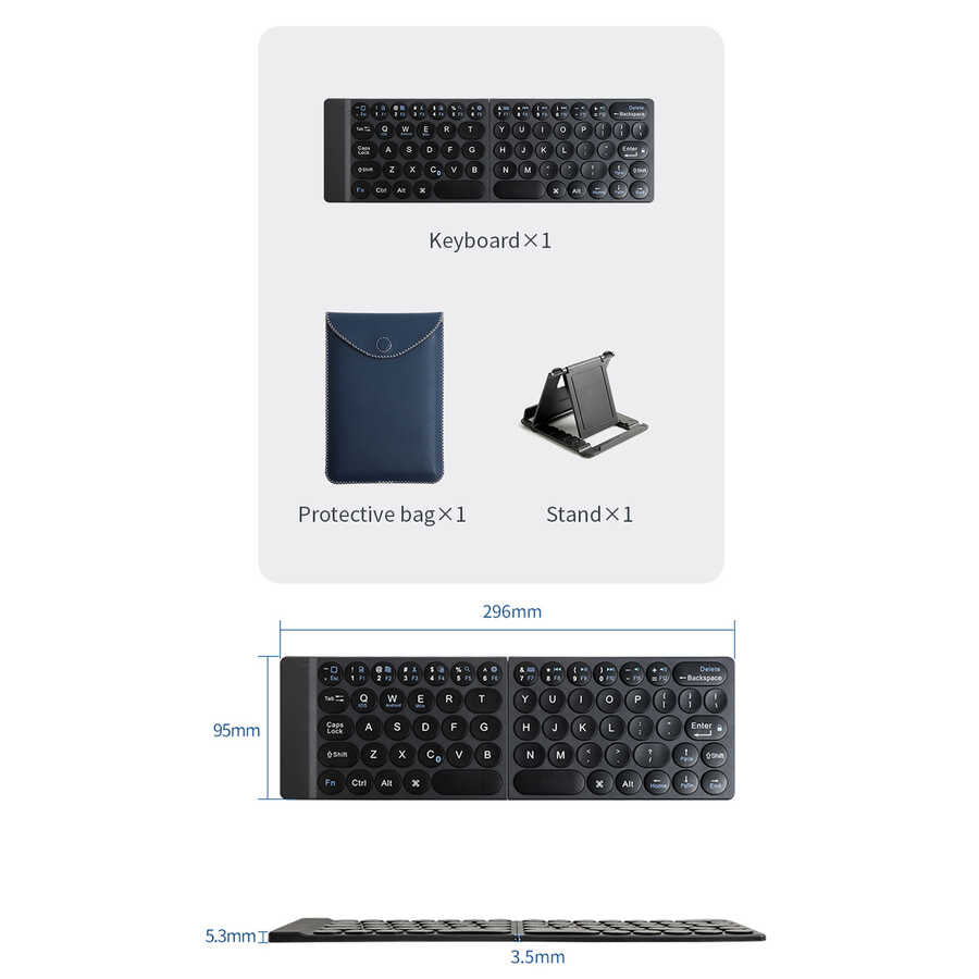 Fmk-01 Fold Mini Bluetooth Katlanabilir Klavye