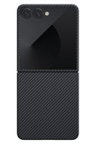 Galaxy Z Flip7 Siyah Gri Aramid Fiber Kılıf | Magsafe Uyumlu Ultra İNce