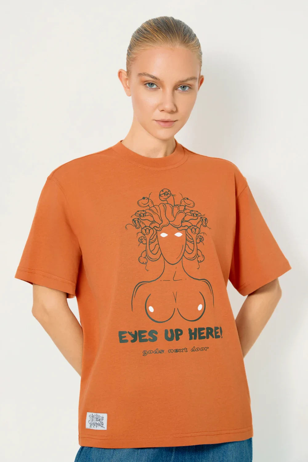 Gods Next Door-Eyes Up Here!-T-Shirts-1-Milagron.com