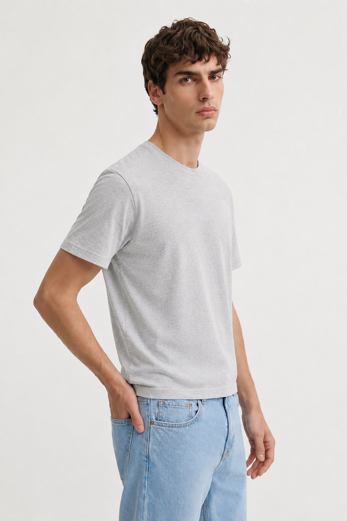 Antioch Gri Pamuklu Erkek T-Shirt
