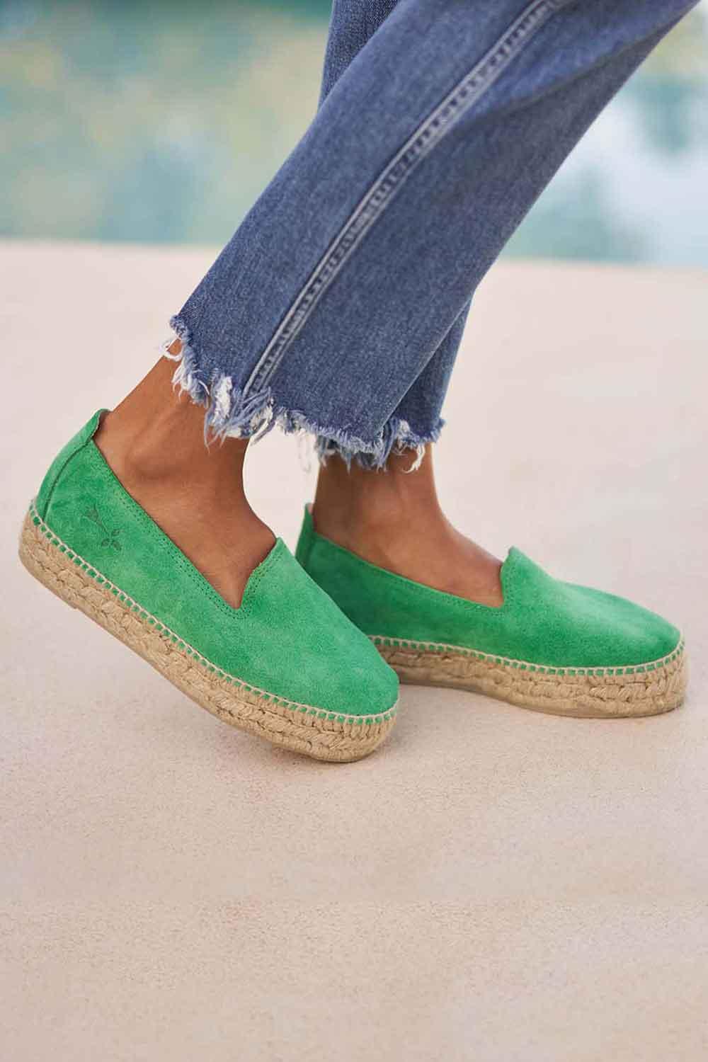 Manebi | Hamptons Double Sole Espadrilles Palm Green 1 | Milagron