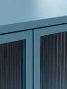 Velotti Metal Camlı Şifonyer Mavi