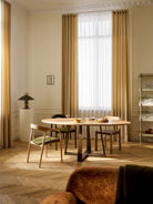 Velotti Oval Burlwood Yemek Masası Altın Ayaklı