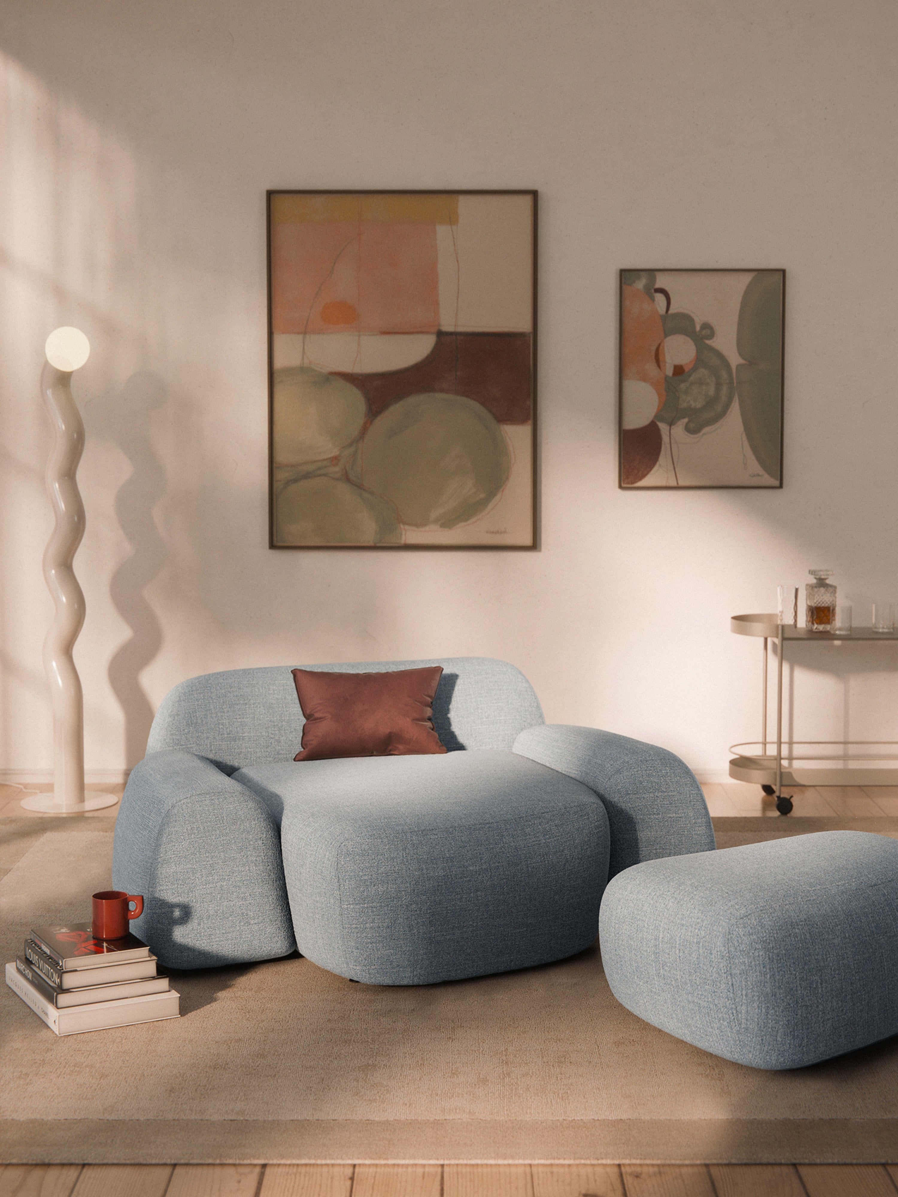 Velotti Xl Boucle Koltuk Açık Mavi