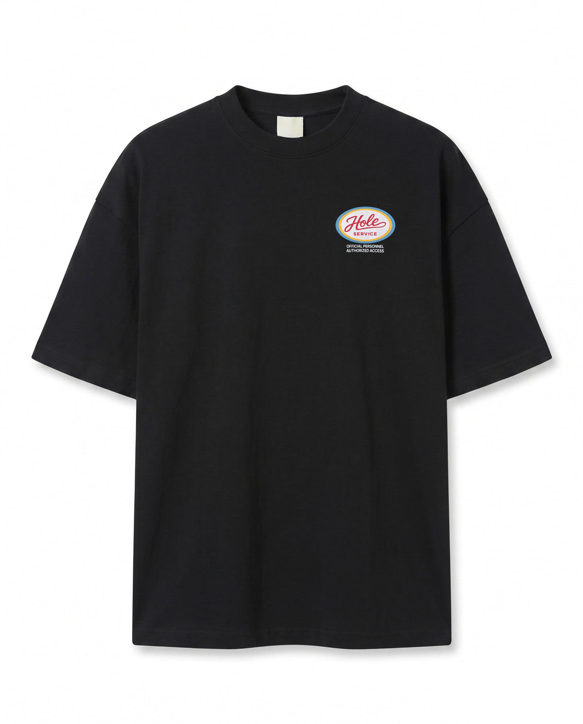 Retro Logo Baskılı Siyah Oversize T-Shirt