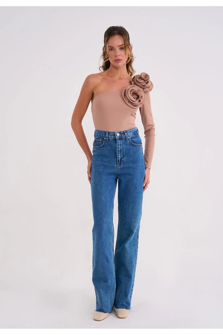 Elba Gül Detaylı Bodysuit