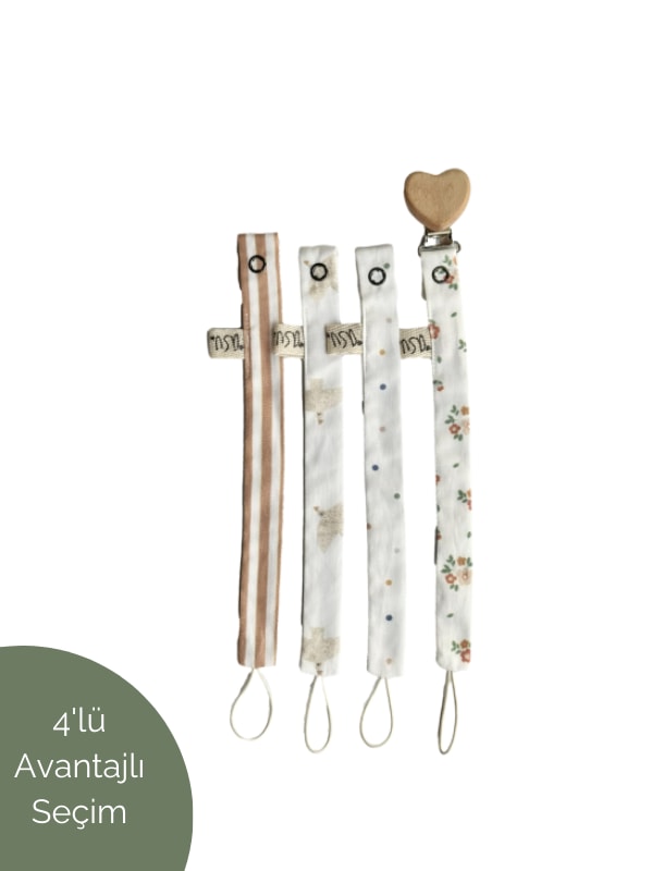  Romantic Mix&Match 4'Lü Organik Pamuk Emzik Askısı