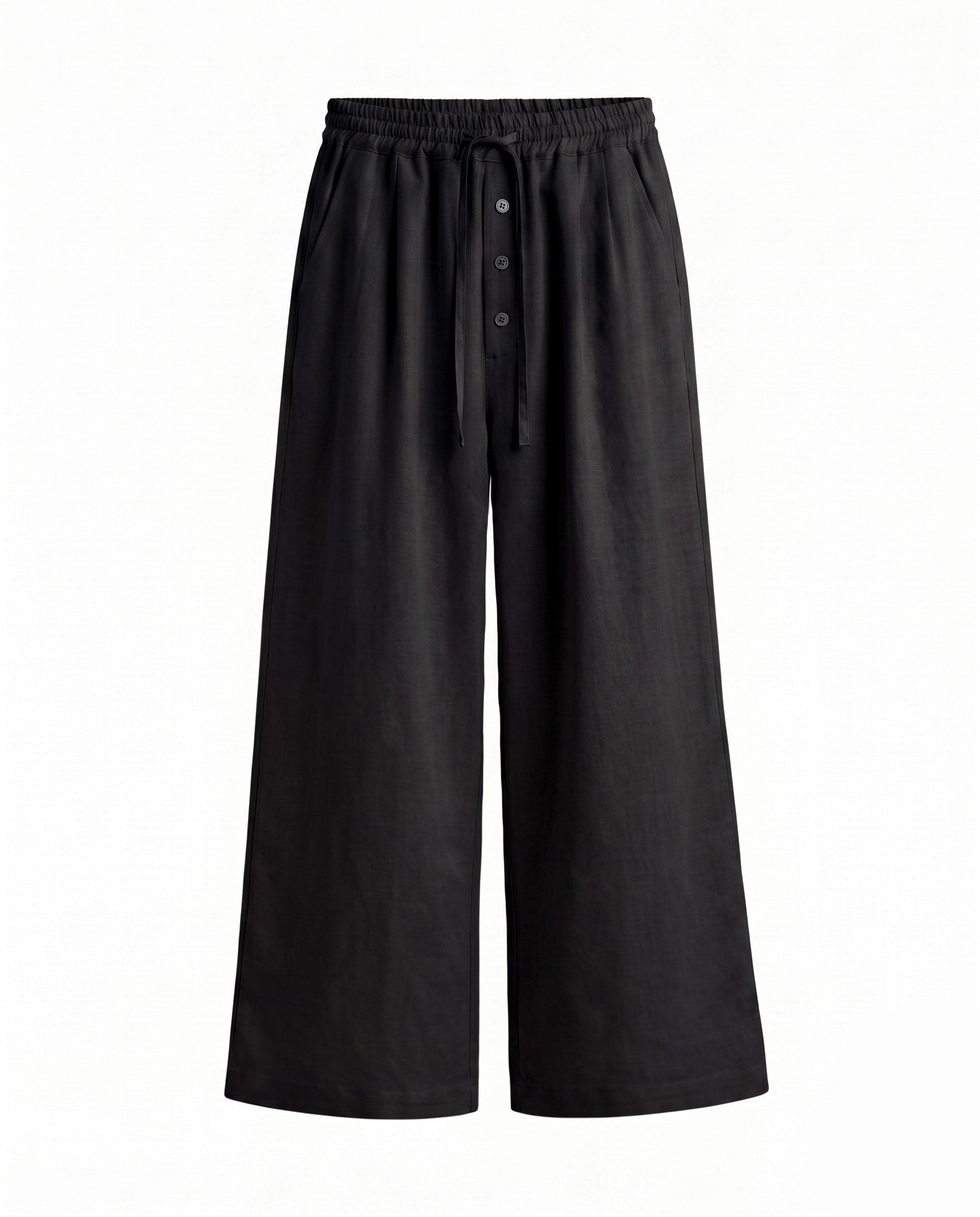 Quade Organik Keten Siyah Pantolon