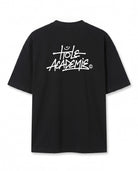 Graffiti Baskılı Siyah Oversize T-Shirt