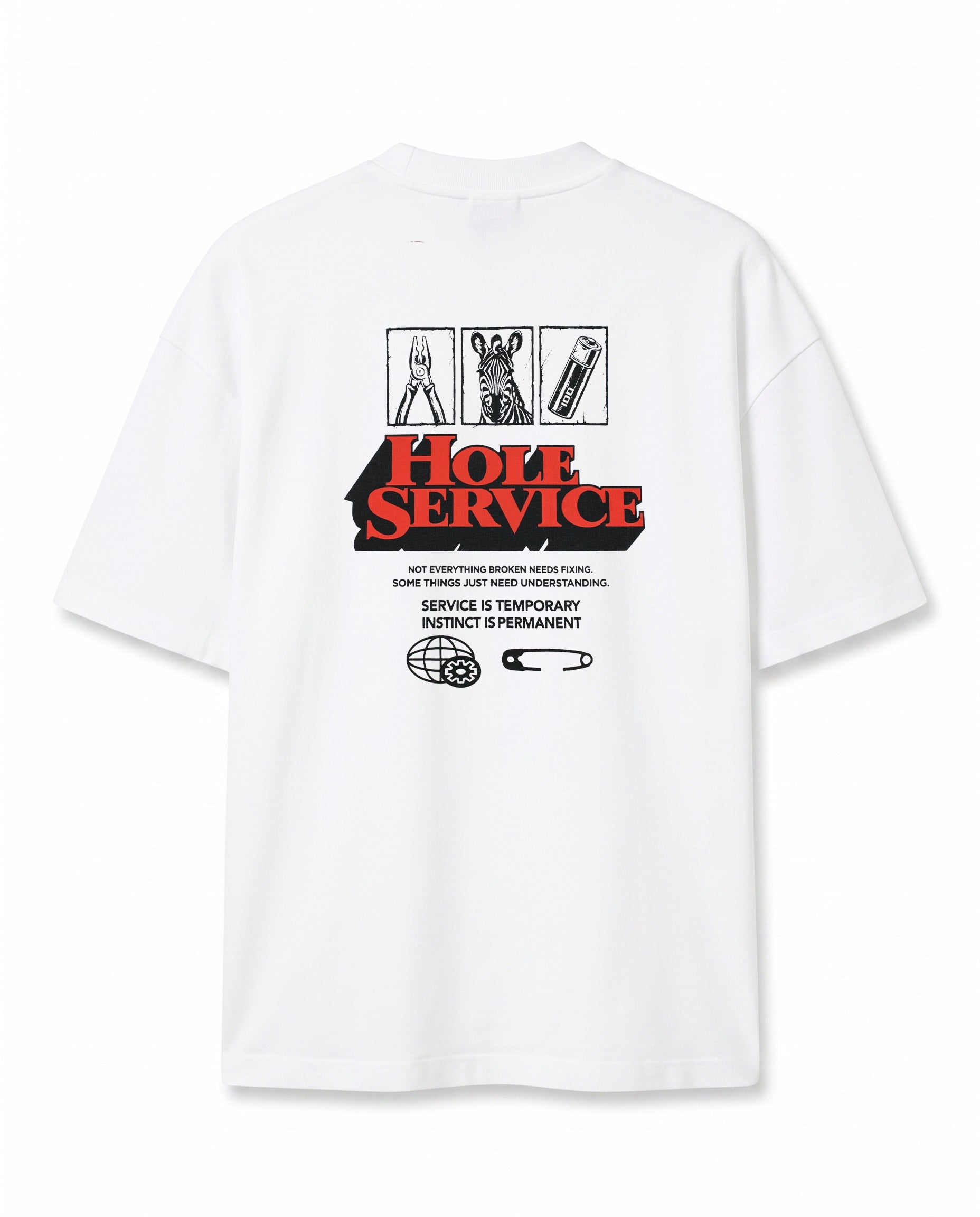 Kolaj Baskılı Ekru Oversize T-Shirt