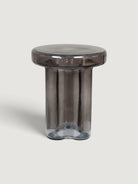 Vetrova Grey Yuvarlak Cam Yan Sehpa-S