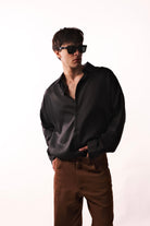 Kiruna Oversize Siyah Gömlek