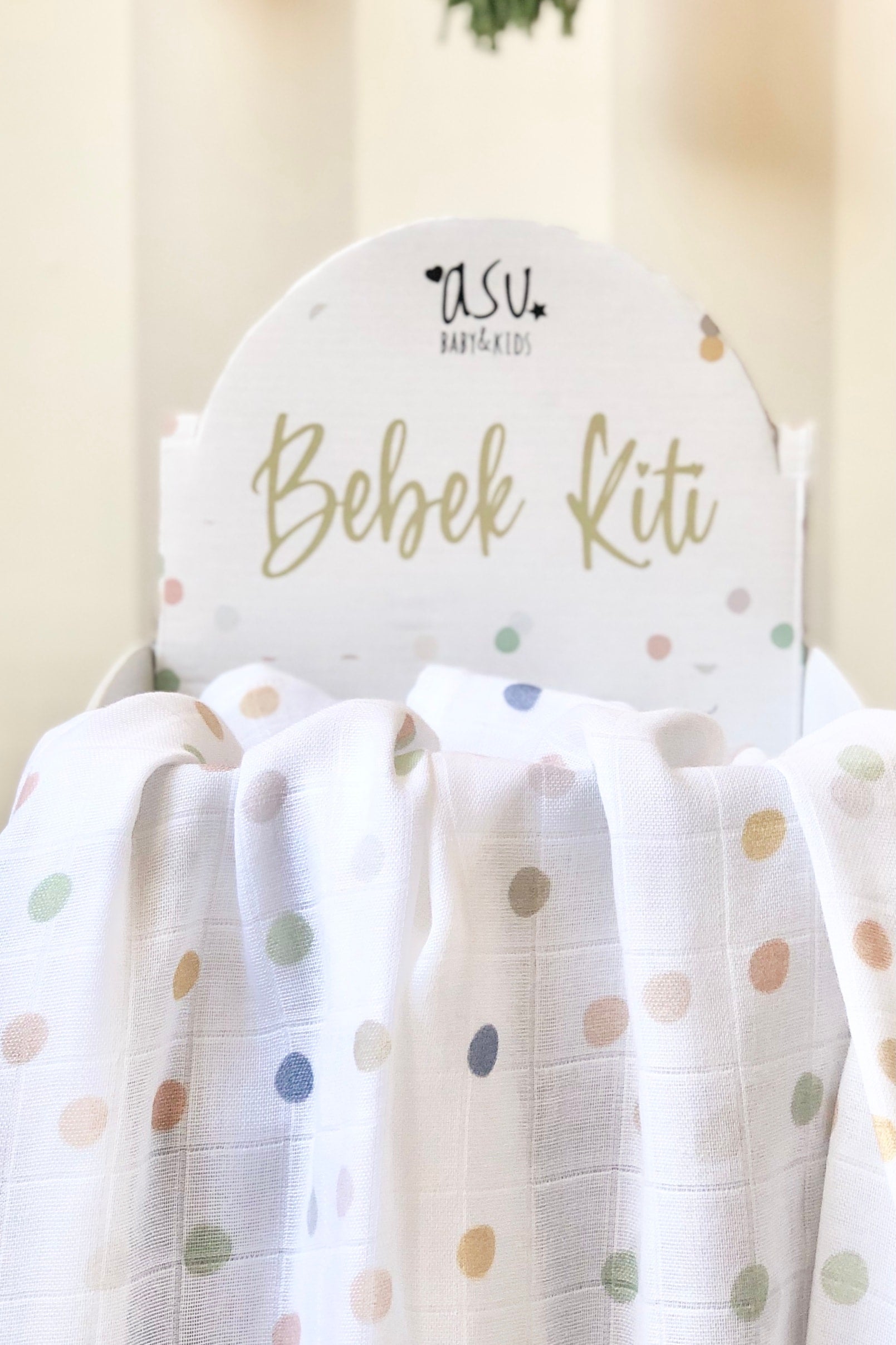 Asu Baby&Kids-Color Dot Organik Bambu Pamuk Müslin 80X120Cm-Müslin Bebek Örtüsü-2-Milagron.com