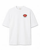 Retro Logo Baskılı Ekru Oversize T-Shirt