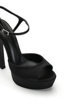 Brida Saten 14 Cm Platform Topuklu Ayakkabı