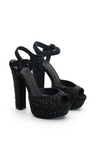 Nifty Taşlı Süet 14 Cm Platform Topuklu Ayakkabı
