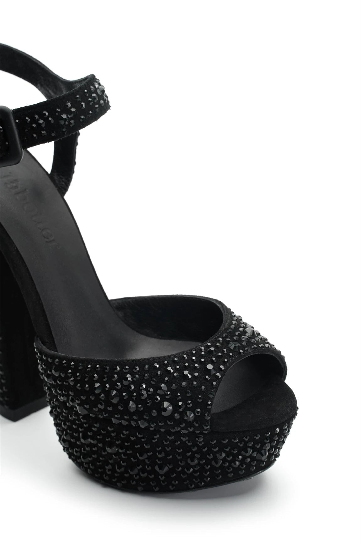 Nifty Taşlı Süet 14 Cm Platform Topuklu Ayakkabı