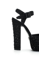 Nifty Taşlı Süet 14 Cm Platform Topuklu Ayakkabı